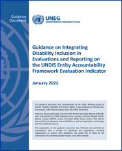 Guidance on Integrating Disability Inclusion in Evaluations and Reporting on the UNDIS Entity Accountability Framework Evaluation Indicator