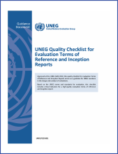 UNEG Quality Checklist for Evaluation Terms of Reference and Inception Reports