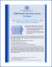 IOM Gender and Evaluation Tip Sheet